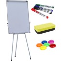 Flipchart magnetic Extra 70x100 cm, inaltime ajustabila + markere, burete, magneti