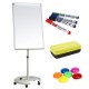 Flipchart magnetic mobil 70x100 cm cu brate laterale +Plus Office + markere, burete, magneti
