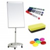 Flipchart magnetic mobil 70x100 cm cu brate laterale +Plus Office + markere, burete, magneti