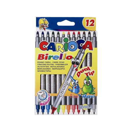 Markere Carioca Birello, varfuri 2 si 4 mm, 12 culori/cutie