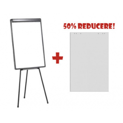 FLIPCHART MAGNETIC 70x100 cm + HARTIE FLIPCHART 70x100 cm, 20 coli/top