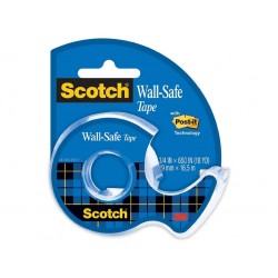 Banda adeziva Wall Safe cu dispenser 19mmx16.5m Scotch 3M