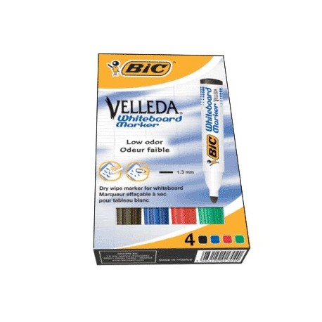 MARKER VELLEDA PENTRU WHITEBOARD, 4 buc/set