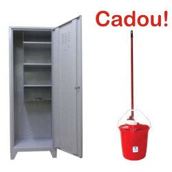 DULAP METALIC OBIECTE CURATENIE ECO+, 500x400x1820 mm (LxlxH)+CADOU! (SET: Galeata+Storcator+Mop)