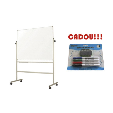 TABLA MAGNETICA SMART PE STAND MOBIL 90X120 cm + CADOU!!! (SET 4 MARKER WHITEBOARD + BURETE)