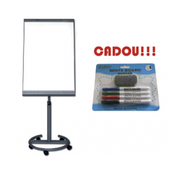 FLIPCHART MAGNETIC STANDARD MOBIL BBNN 70x100 cm + CADOU!!! (SET 4 MARKER WHITEBOARD + BURETE)