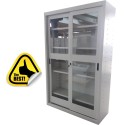 DULAP METALIC CU USI CULISANTE PLEXIGLAS 4 RAFTURI, 1200x450x1900 mm (LxlxH), 40 kg/polita, ECO+