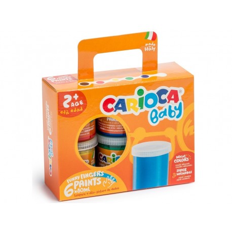 Acuarele Baby Finger Paint Carioca 6x80 ml, 24 seturi