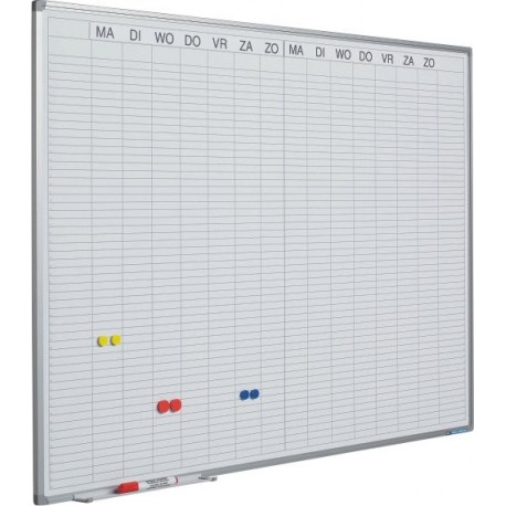 Planner dublu saptamanal, 90 x 120 cm, profil aluminiu SL, SMIT (benzi magnetice incluse)