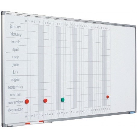 Planner anual, 60 x 120 cm, profil aluminiu SL, SMIT (benzi magnetice incluse)