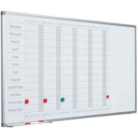 Planner anual, 60 x 120 cm, profil aluminiu SL, SMIT (benzi magnetice incluse)