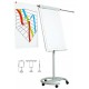 Flipchart magnetic, 105 x 70 cm, cu brate laterale, cu rotile, SMIT Vario