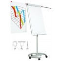 Flipchart magnetic, 105 x 70 cm, cu brate laterale, cu rotile, SMIT Vario