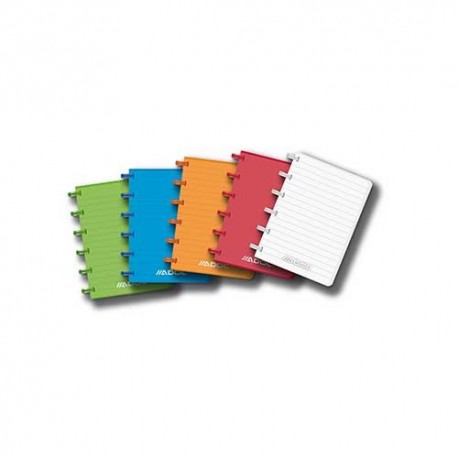 Caiet A6, 72 file - 90g/mp, coperta PP transparent color, AURORA Adoc - dictando