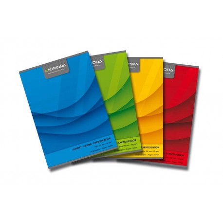 Caiet A4, 60 file - 70g/mp, liniat stanga, coperta carton color, AURORA Office - matematica