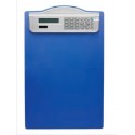 Clipboard simplu A4, din plastic rigid, cu calculator, ALCO - albastru
