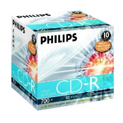 CD-R 700MB-80min Jewelcase, 52x, printabil, PHILIPS