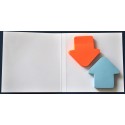 Notes autoadeziv ( 2 set x 100 file ) forma sageata bleu-orange 70 x 70 mm pe suport carton