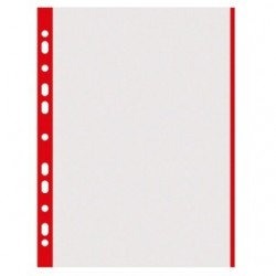 Folie protectie cu margine color, 40 microni, 100folii/set, DONAU - margine rosie