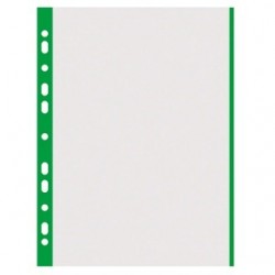 Folie protectie cu margine color, 40 microni, 100folii/set, DONAU - margine verde