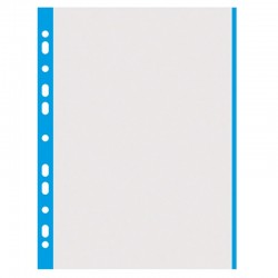 Folie protectie cu margine color, 40 microni, 100folii/set, DONAU - margine albastra
