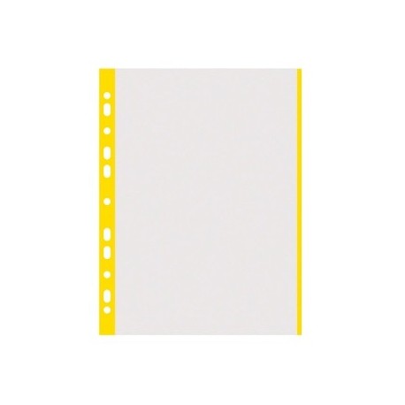 Folie protectie cu margine color, 40 microni, 100folii/set, DONAU - margine galbena