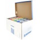 Container de arhivare cu capac deschidere superioara, carton 490gsm, DONAU - albastru/alb