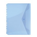 Folie protectie documente A4 portret, inchidere cu capsa, 4/set, 200 microni, DONAU - albastru trans
