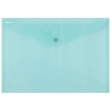 Mapa PP protectie documente A4 landscape, inchidere cu capsa, 12/set, DONAU - verde transparent
