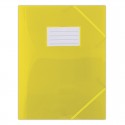 Mapa plastic cu elastic pe colturi, cu eticheta, 480 microni, DONAU - galben transparent