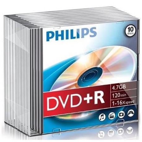 DVD+R 4.7GB Slimcase, 16x, PHILIPS