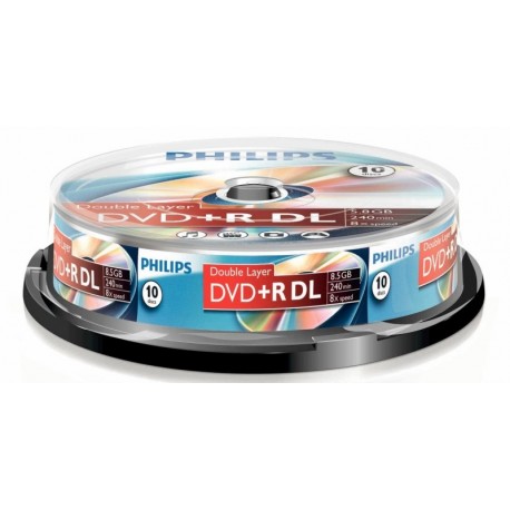 DVD+R 8.5GB Double layer (10 buc. Spindle, 8x) PHILIPS