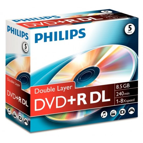 DVD+R 8.5GB Double layer 8x, Jewelcase, PHILIPS