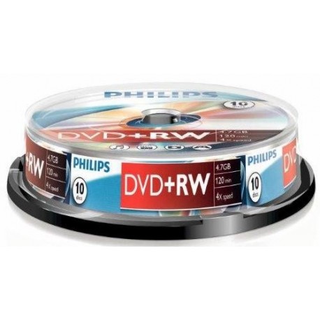 DVD+RW 4.7GB (10 buc. Spindle, 4x) PHILIPS