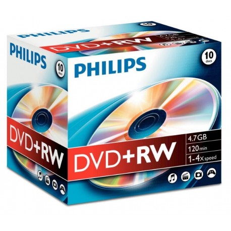 DVD+RW 4.7GB Jewelcase, 4x, PHILIPS
