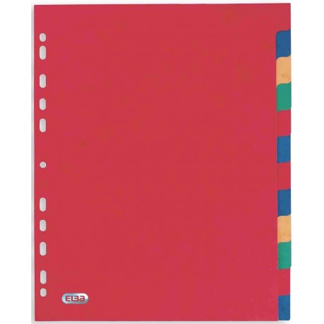 Separatoare carton color, A4 XL, 225g/mp, 12 culori/set, ELBA