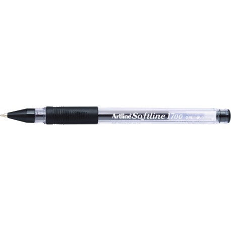 Pix cu gel ARTLINE Softline 1700, rubber grip, varf 0.7mm - negru