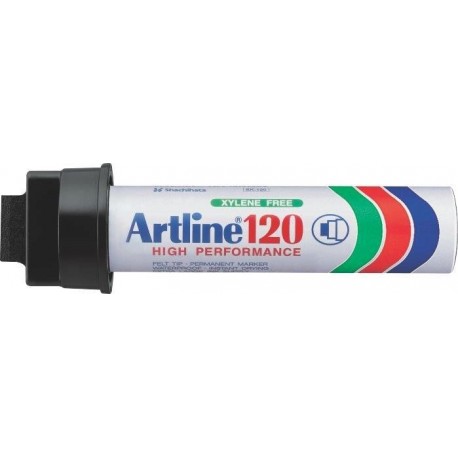 Permanent marker ARTLINE 120, corp metalic, varf tesit 20.0mm - negru