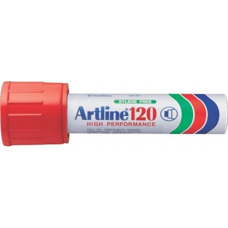Permanent marker ARTLINE 120, corp metalic, varf tesit 20.0mm - rosu