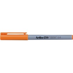 Permanent marker ARTLINE 250, corp plastic, varf rotund 0.4mm - portocaliu