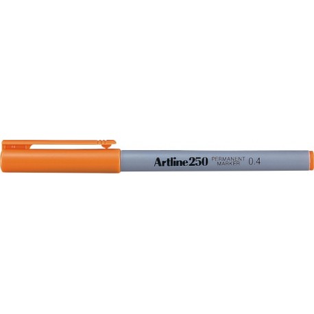 Permanent marker ARTLINE 250, corp plastic, varf rotund 0.4mm - portocaliu