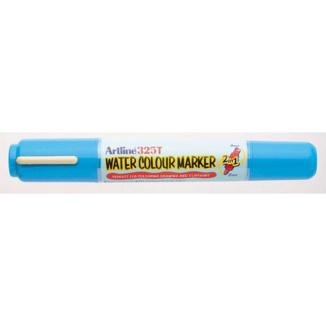 Watercolor marker ARTLINE 325T, doua capete - varf rotund 2.0mm/tesit 5.0mm - bleu