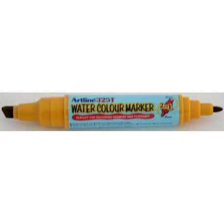 Watercolor marker ARTLINE 325T, doua capete - varf rotund 2.0mm/tesit 5.0mm - ocru