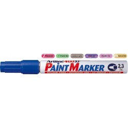 Marker cu vopsea ARTLINE 400XF, corp metalic, varf rotund 2.3mm - albastru