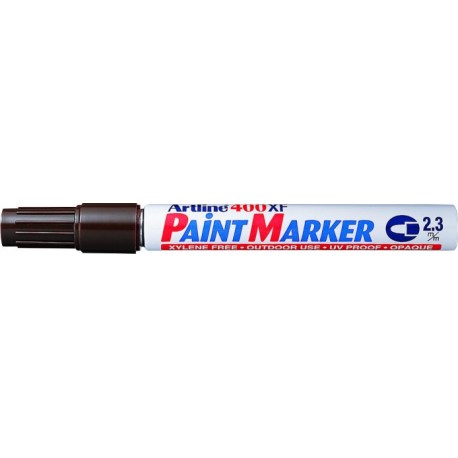 Marker cu vopsea ARTLINE 400XF, corp metalic, varf rotund 2.3mm - maro