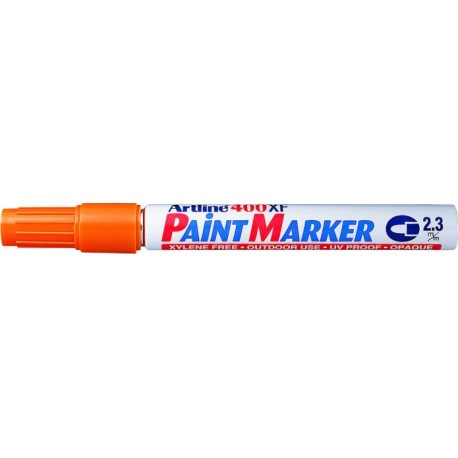 Marker cu vopsea ARTLINE 400XF, corp metalic, varf rotund 2.3mm - portocaliu