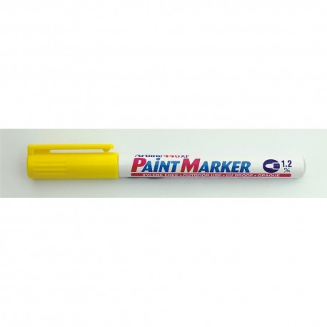 Marker cu vopsea ARTLINE 440XF, corp metalic, varf rotund 1.2mm - galben