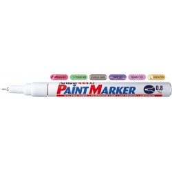 Marker cu vopsea ARTLINE 444XF, corp metalic, varf rotund 0.8mm - alb