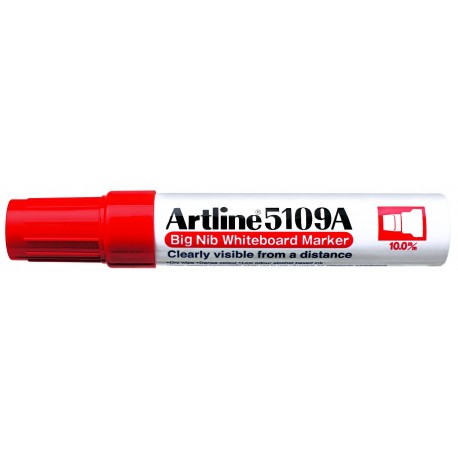 Marker pentru tabla de scris ARTLINE 5109A, corp metalic, varf rotund 10.0mm - rosu