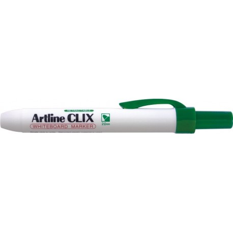 Marker pentru tabla de scris ARTLINE Clix 573, mecanism retractabil, varf rotund 2.0mm - verde